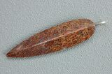 Brown Agatized Dinosaur Bone Spear Pendant #5248-1